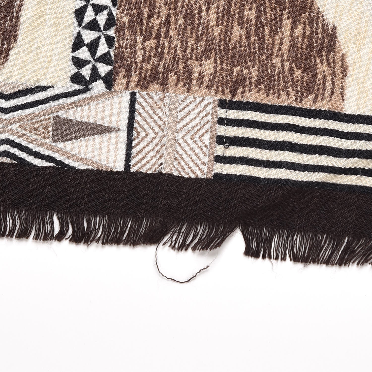 Hermes Cashmere Silk Pelages et Camouflage Fringed Scarf 90 3 of 6