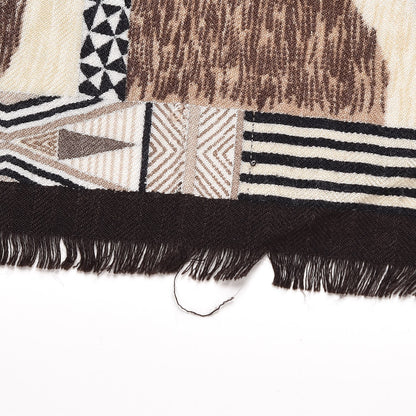Hermes Cashmere Silk Pelages et Camouflage Fringed Scarf 90 3 of 6