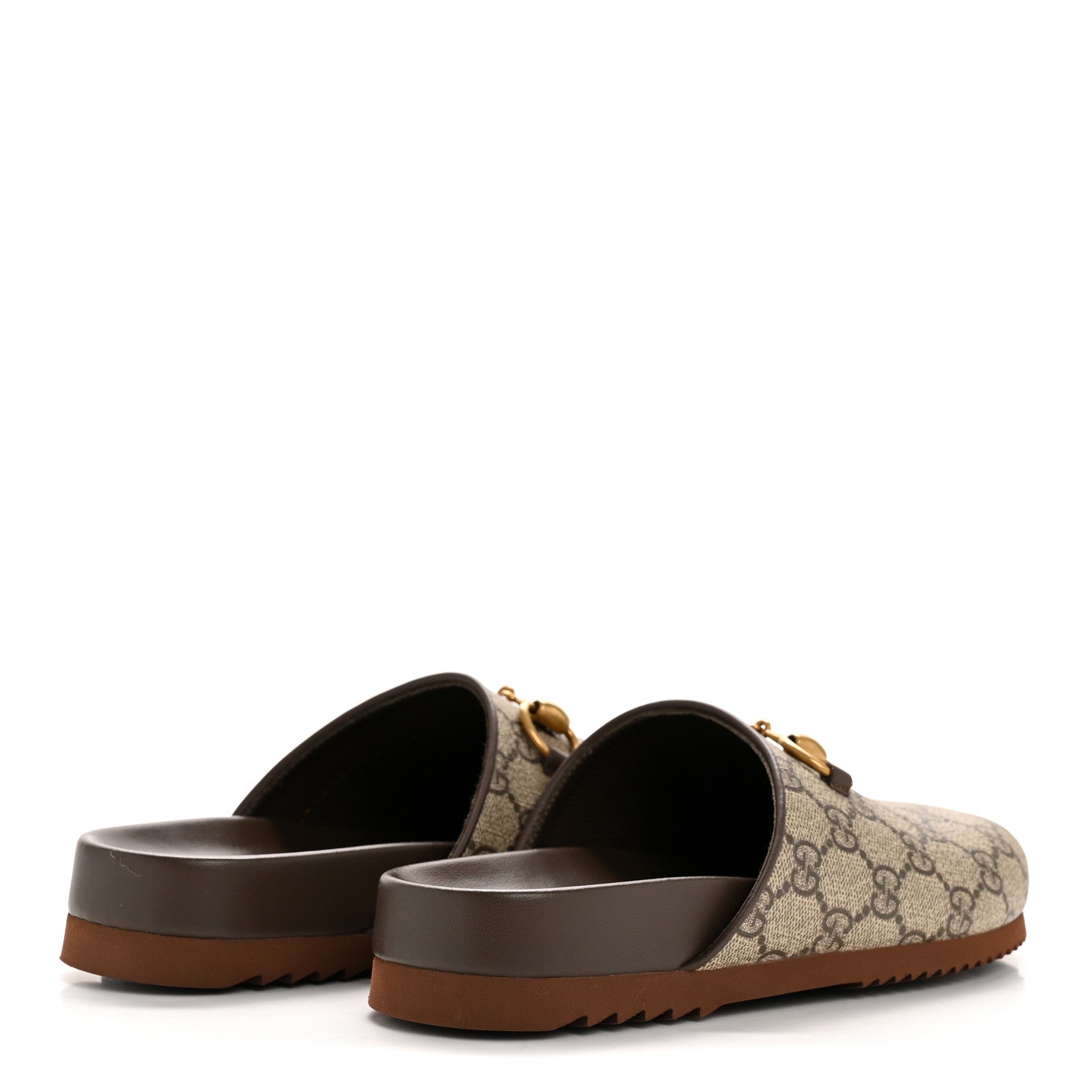 Gucci GG Supreme Monogram Miro Soft Calfskin Womens Horsebit Slippers 36 Beige Ebony New Acero 5 of 11