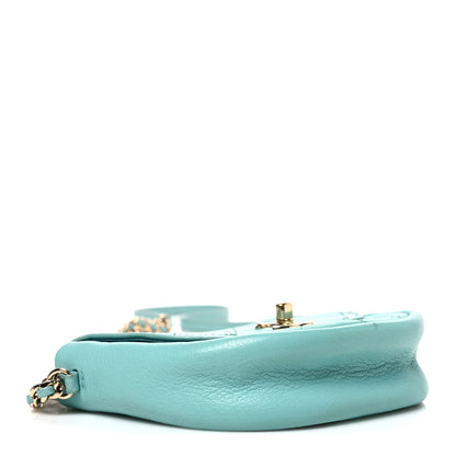 Chanel Goatskin Stitched Casual Trip Messenger Flap Light Blue 3 of 10