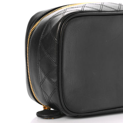 Chanel Lambskin Vanity Cosmetic Case Black 7 of 11