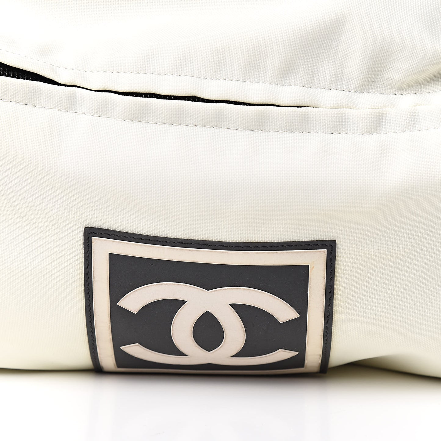 Nylon Sport Logo Duffel Bag White