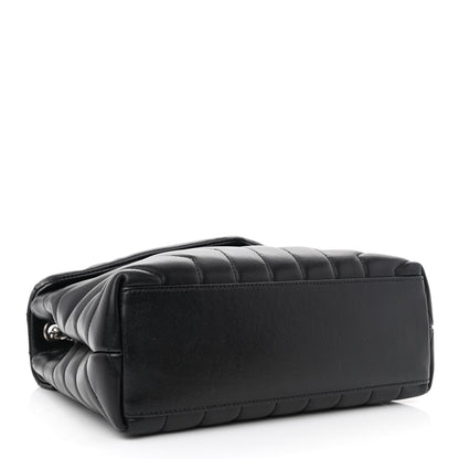 Saint Laurent Calfskin Y Quilted Monogram Small Loulou Chain Satchel Black 3 of 9