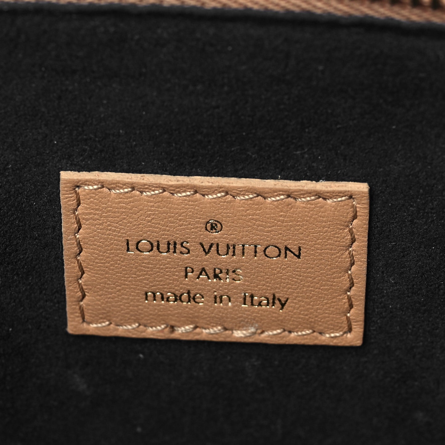 Lambskin Embossed Monogram Coussin PM Camel