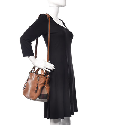 Burberry Grainy Calfskin House Check Small Maidstone Brown 2 of 13