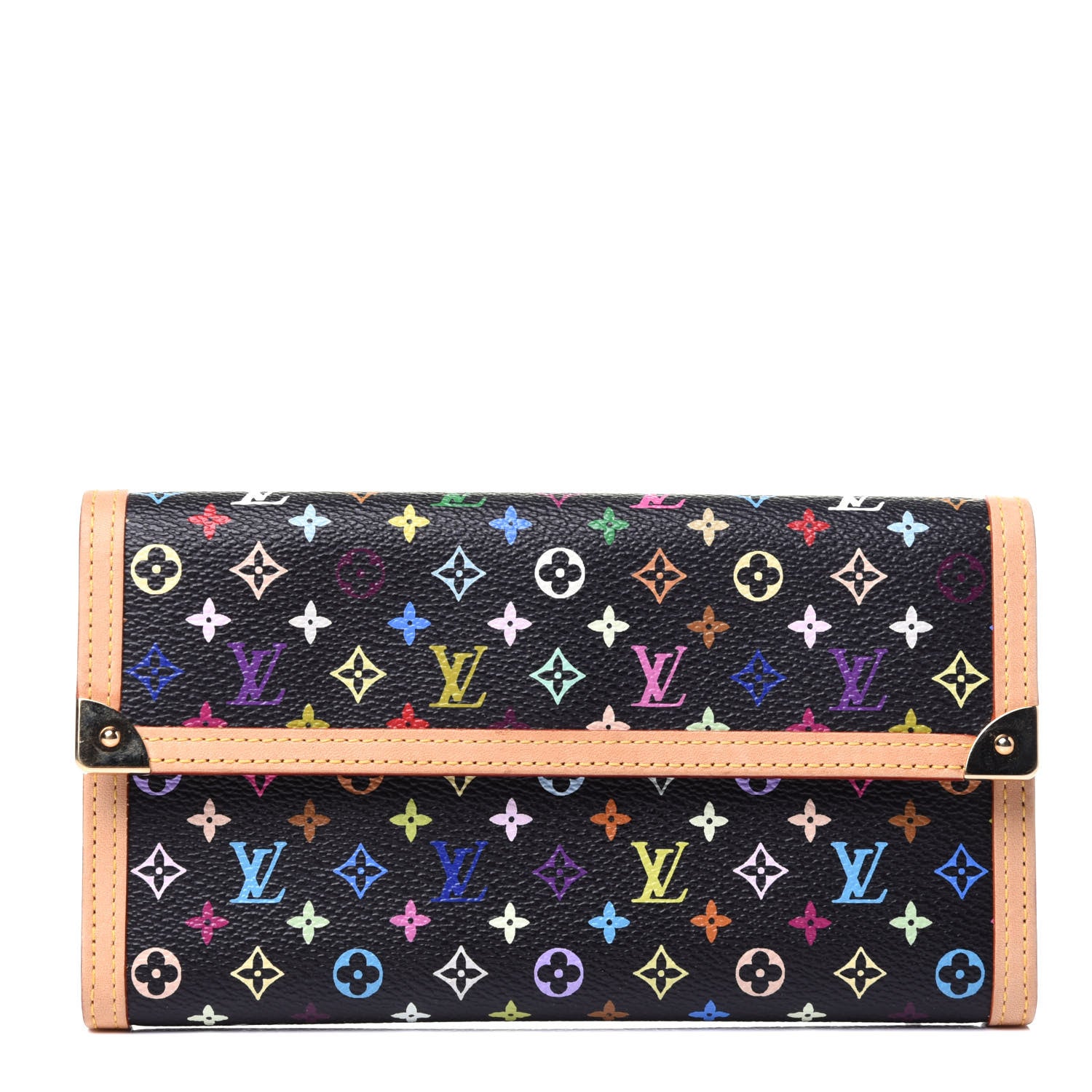 Louis Vuitton Monogram Multicolor Porte Tresor International Wallet Black 1 of 8