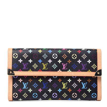 Louis Vuitton Monogram Multicolor Porte Tresor International Wallet Black 1 of 8