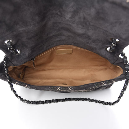 Chanel Suede Stitched Jumbo Saltire Single Flap Grey 7 of 12