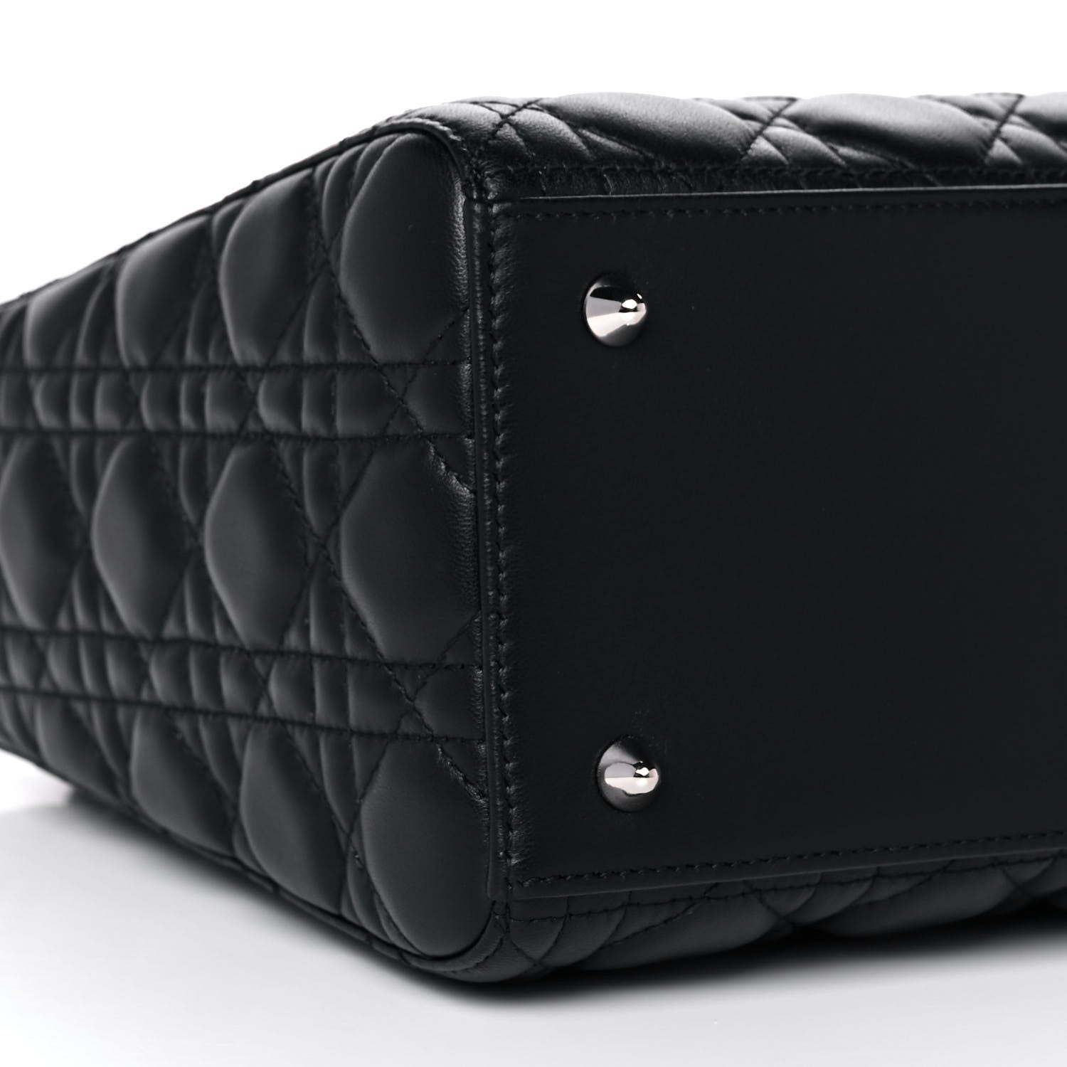 Christian Dior Lambskin Cannage Medium Lady Dior Black 9 of 14