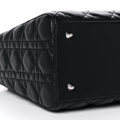 Christian Dior Lambskin Cannage Medium Lady Dior Black 9 of 14