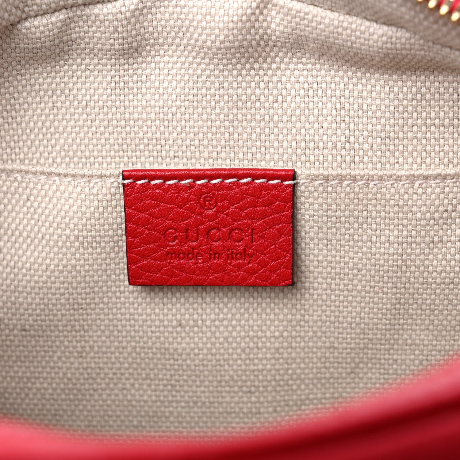 Gucci Pebbled Calfskin Small Soho Disco Bag Tabasco Red 6 of 11