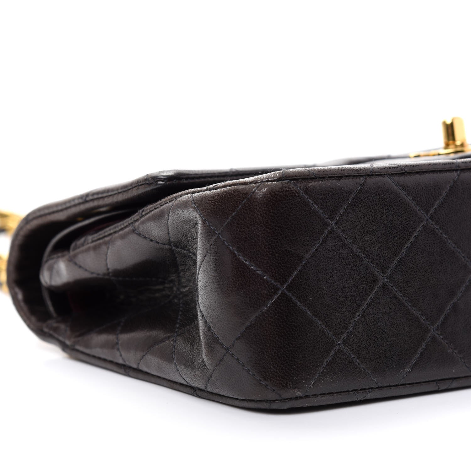 Chanel Lambskin Quilted Small Double Flap Dark Brown 6 of 9