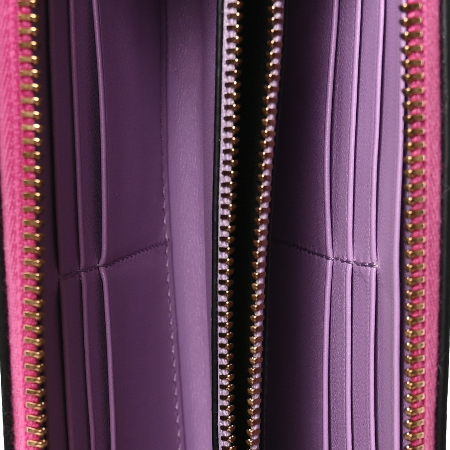 Calfskin Medusa Zip Wallet Pink