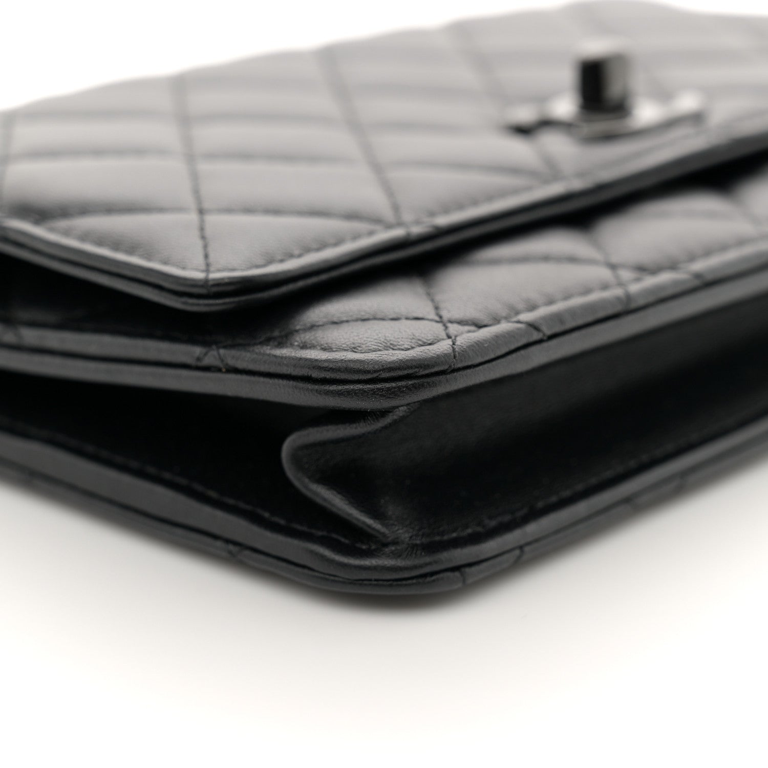 Chanel Lambskin Quilted Trendy CC Wallet On Chain WOC So Black 9 of 11