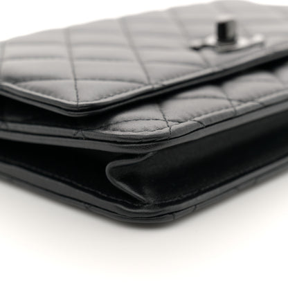 Chanel Lambskin Quilted Trendy CC Wallet On Chain WOC So Black 9 of 11