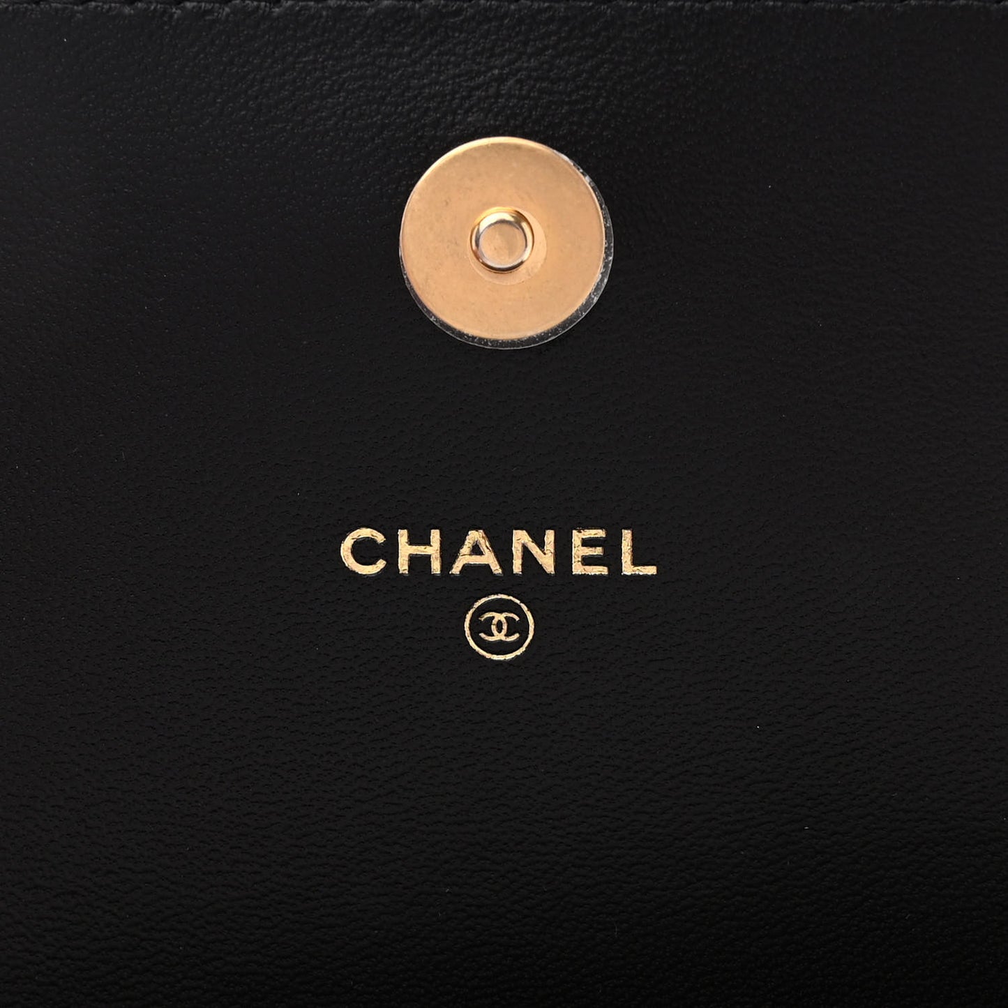 Lambskin Quilted Coco Clips Wallet On Chain WOC Black