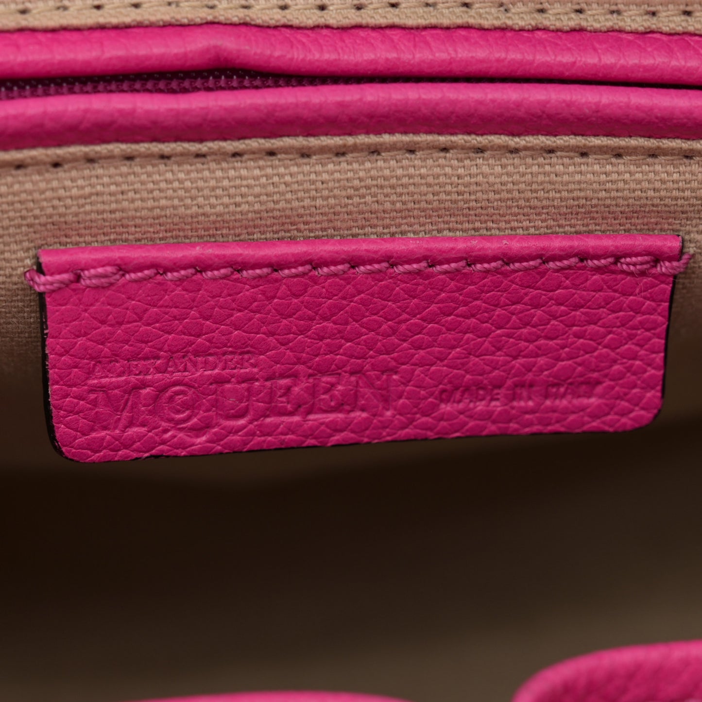 Pebbled Calfskin Small Skull Padlock Zip Around Tote Bouganville