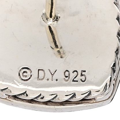 David Yurman Sterling Silver Diamond Prasiolite 7mm Petite Albion Earrings 4 of 4