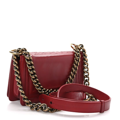 Chanel Glazed Calfskin Small Boy Flap Red 3 of 12