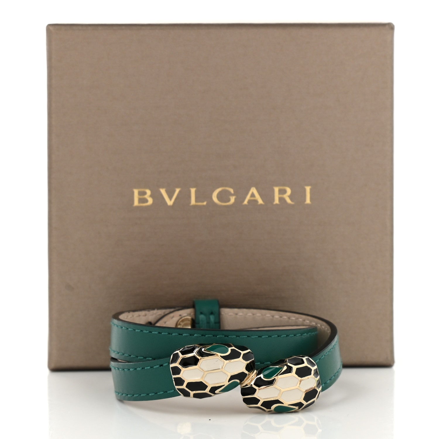 Bulgari Calfskin Serpenti Forever Multi-coiled Bracelet Emerald Green 5 of 5