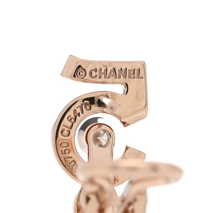 Chanel 18K Beige Gold Diamond Eternelle No.5 Single Earring 4 of 5