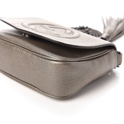Gucci Metallic Pebbled Calfskin Small Soho Flap Crossbody Sasso 7 of 11
