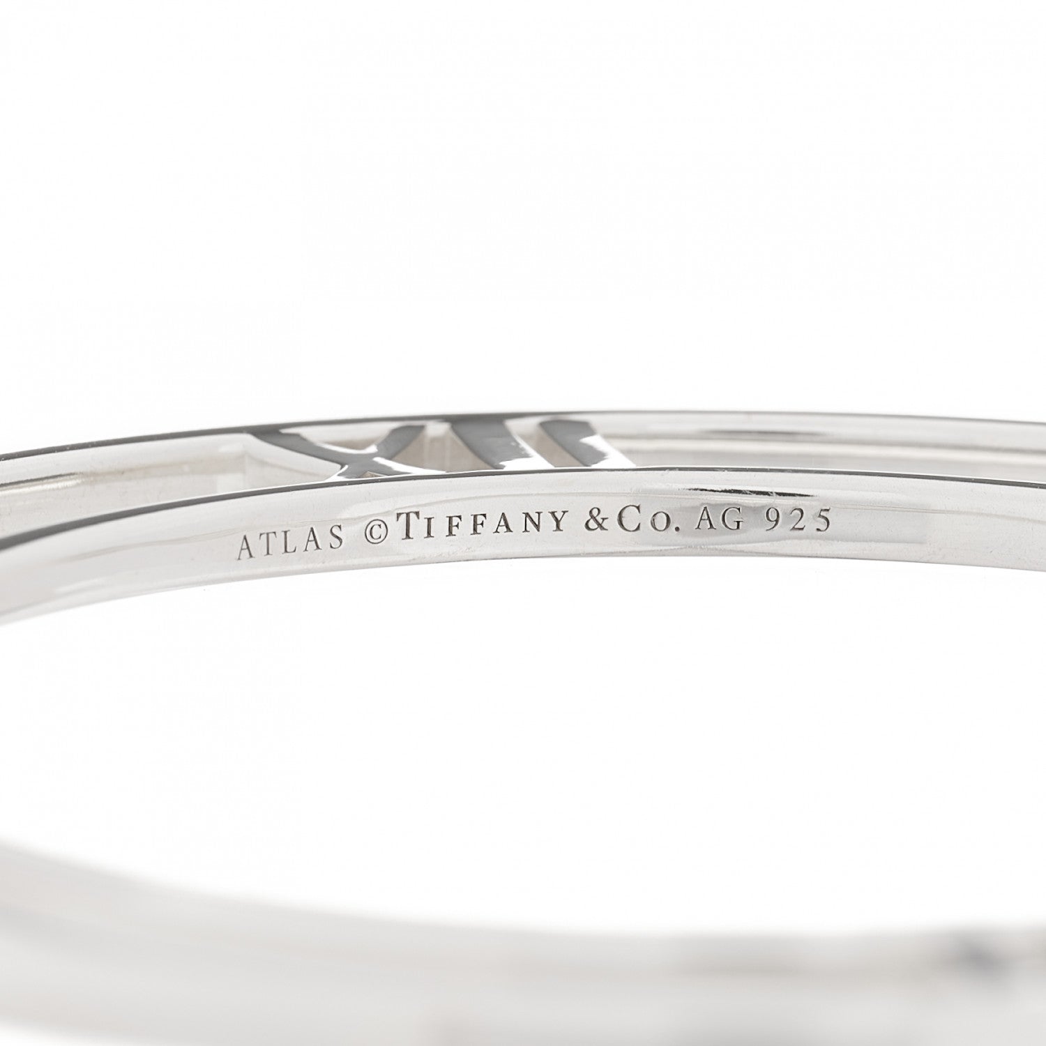 Tiffany Sterling Silver Atlas Flat Bangle Bracelet 3 of 3