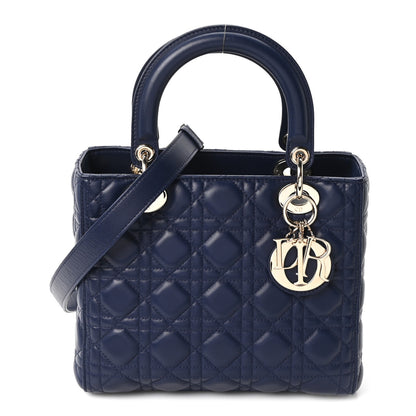 Christian Dior Lambskin Cannage Medium Lady Dior Navy Blue 1 of 10