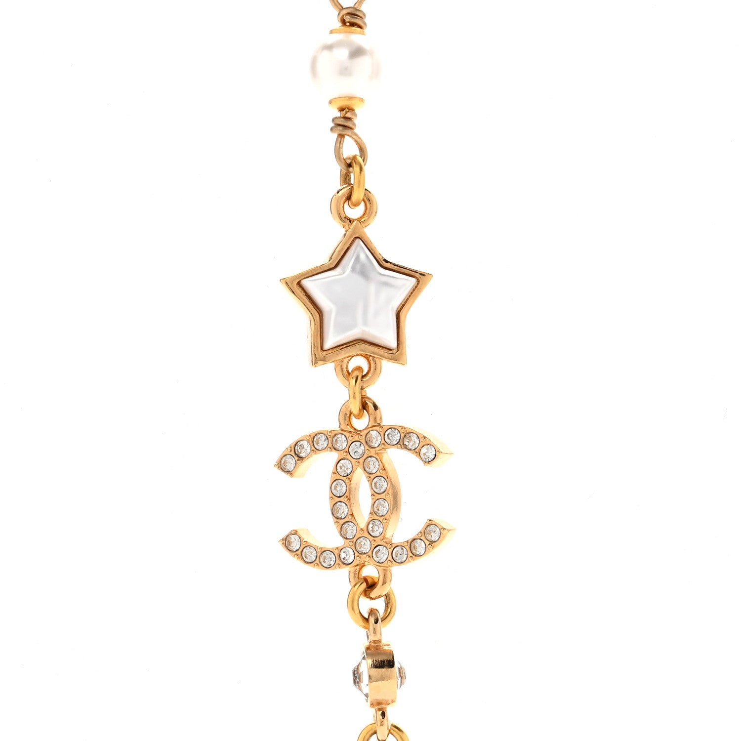 Chanel Pearl CC Star Long Necklace Gold 4 of 6