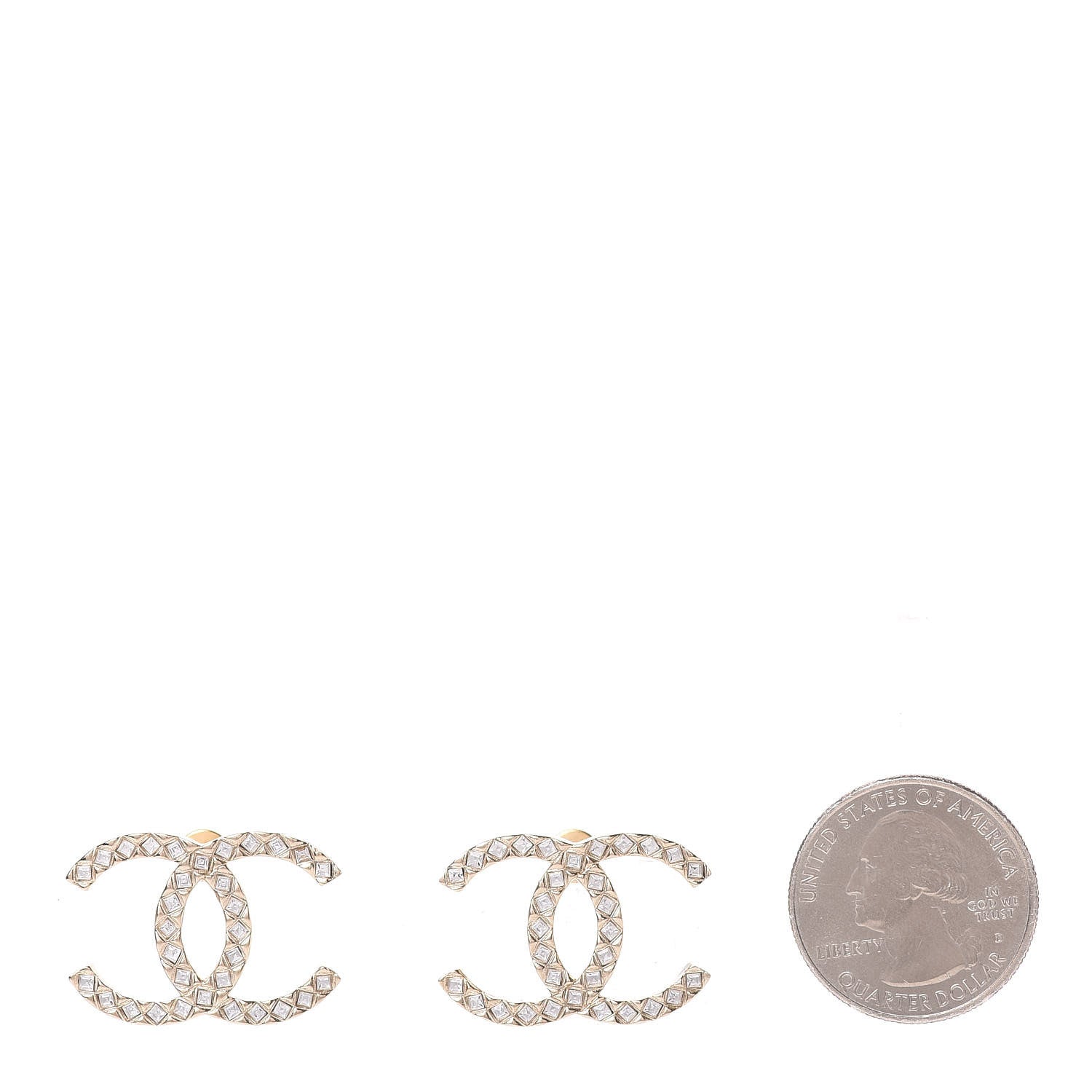 Chanel Baguette Crystal High Society CC Earrings Gold 2 of 5