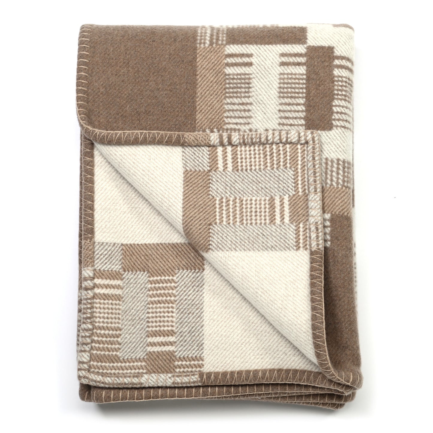 Wool Cashmere Avalon Paper Block Blanket Ecru Naturel