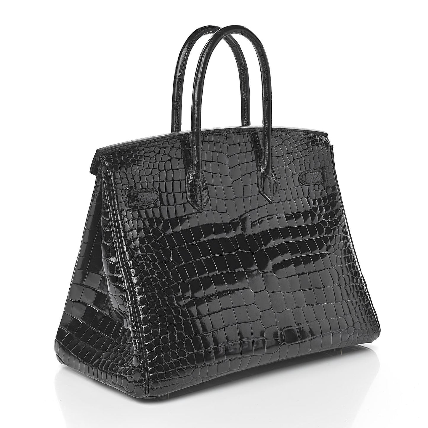 Shiny Porosus Crocodile Birkin 35 Black