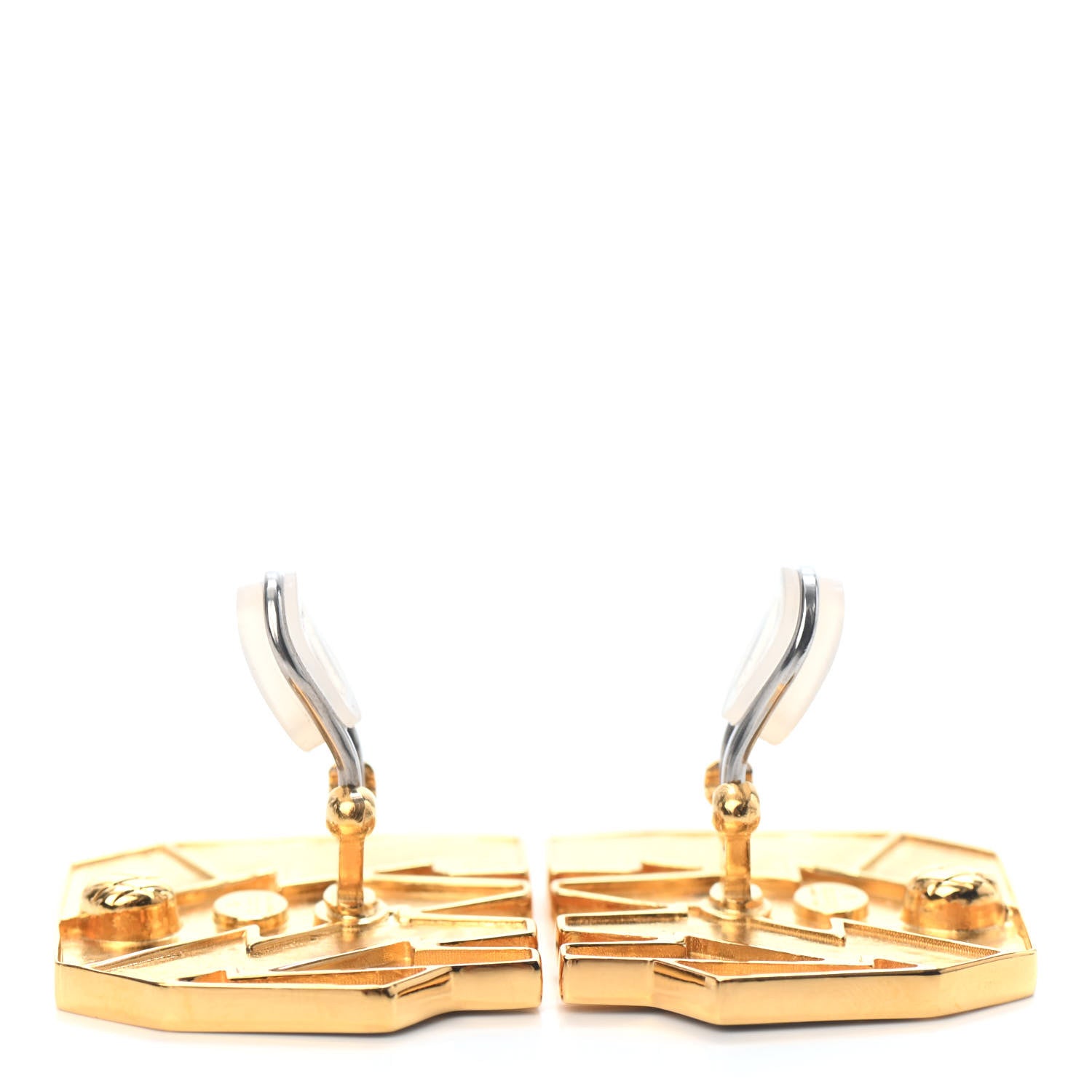 Gucci Metal Crystal Elephant Motif Clip On Earrings Green Gold 3 of 4