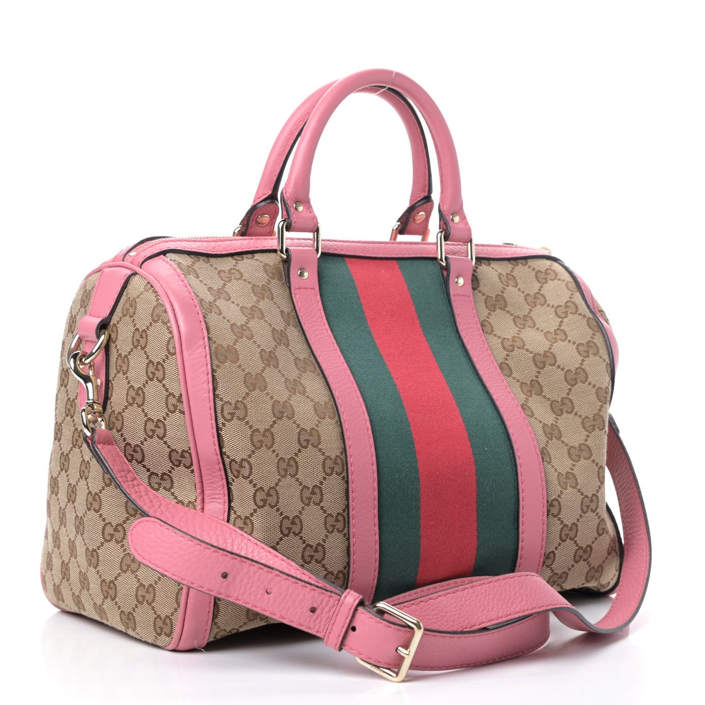 Monogram Vintage Web Medium Boston Pink