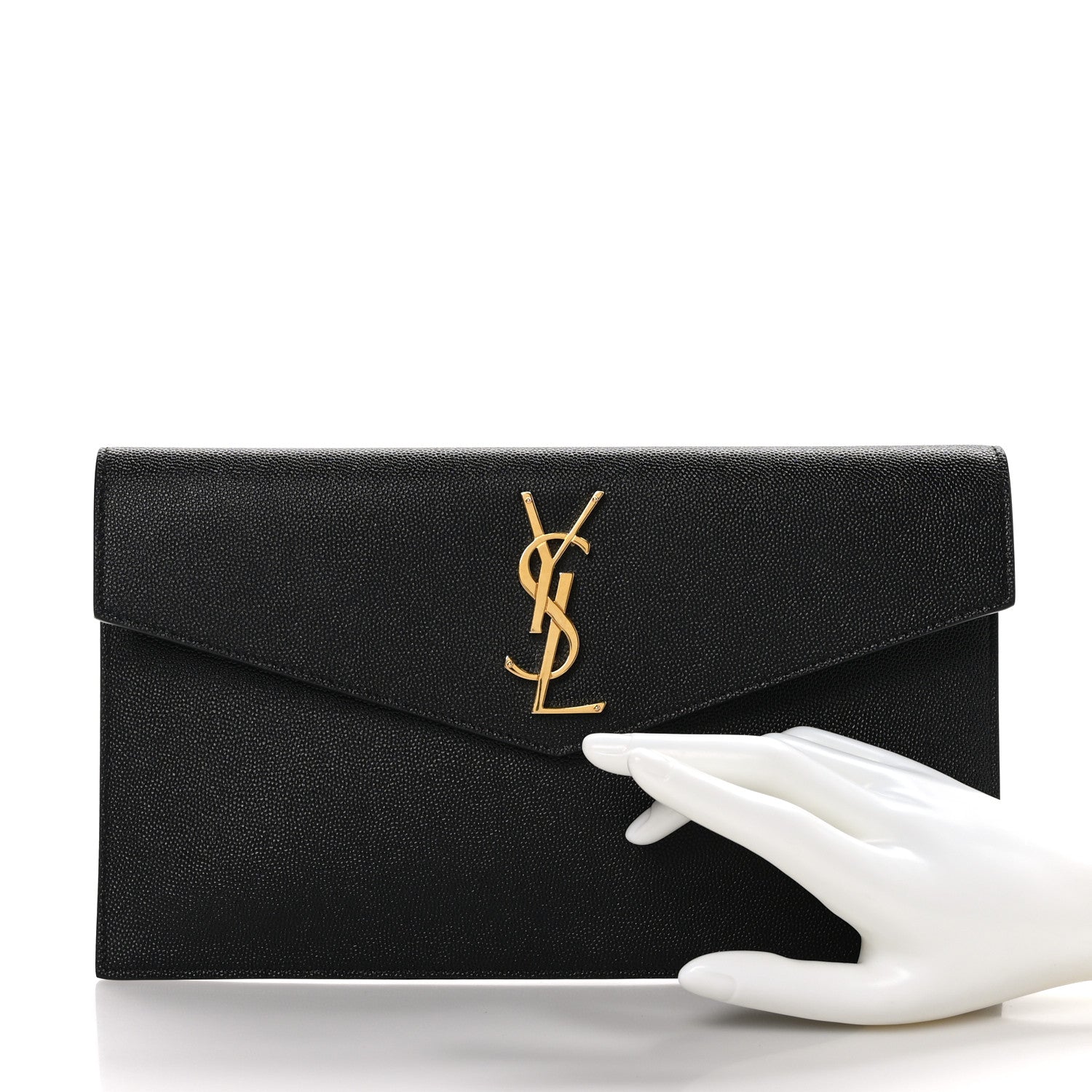 Saint Laurent SAINT LAURENT Grain De Poudre Monogram Uptown Pouch Black 2 of 8