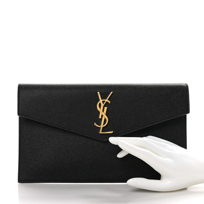 Saint Laurent SAINT LAURENT Grain De Poudre Monogram Uptown Pouch Black 2 of 8