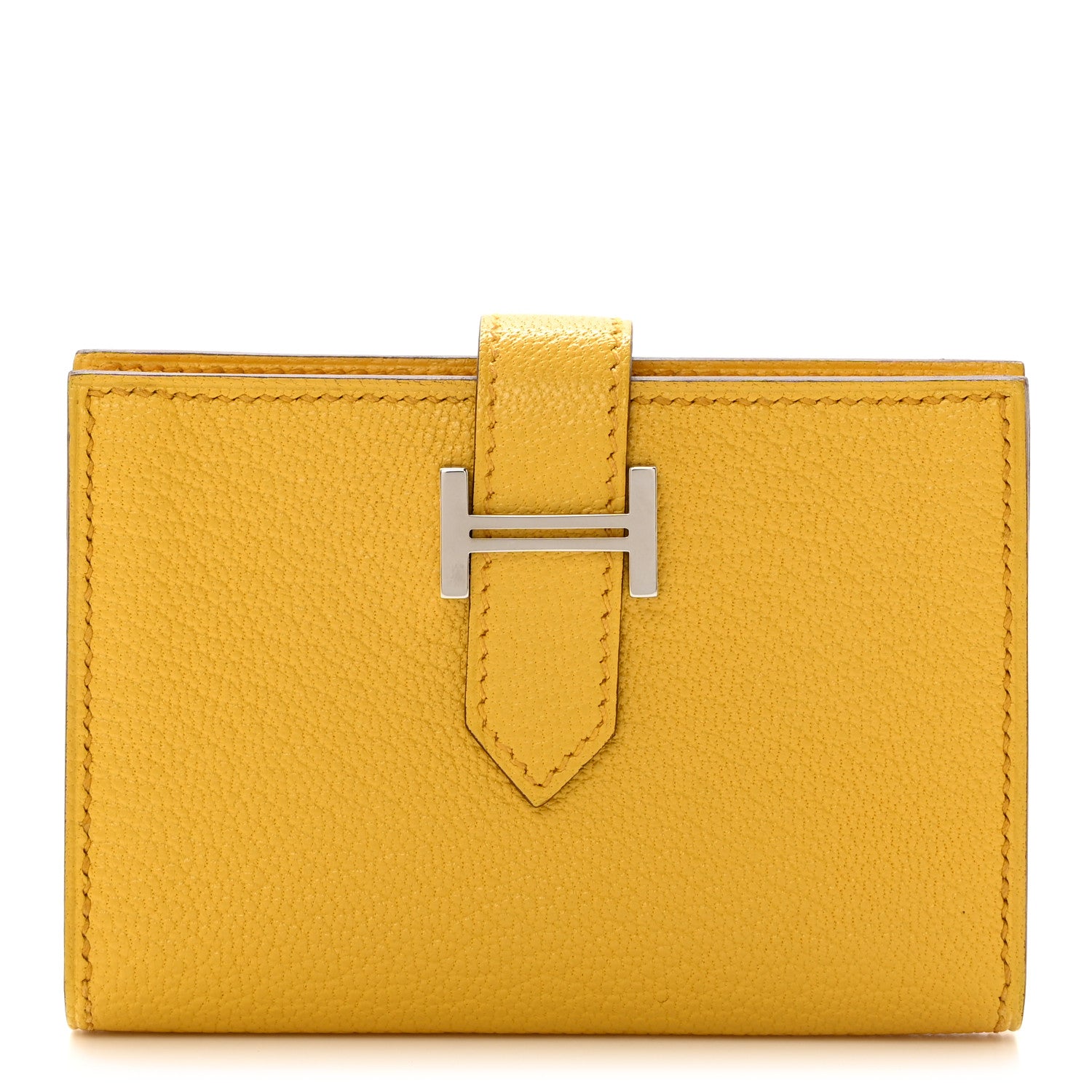 Hermes Chevre Mysore Bearn Card Holder Wallet Sun 1 of 9