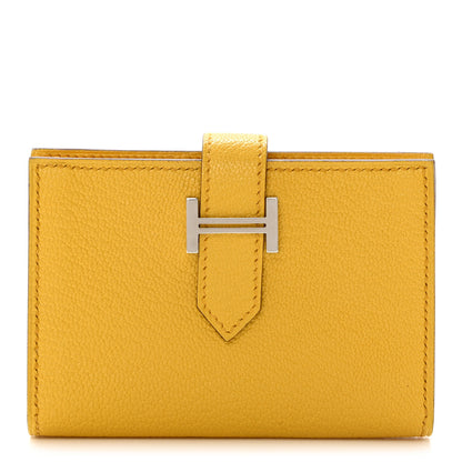Hermes Chevre Mysore Bearn Card Holder Wallet Sun 1 of 9