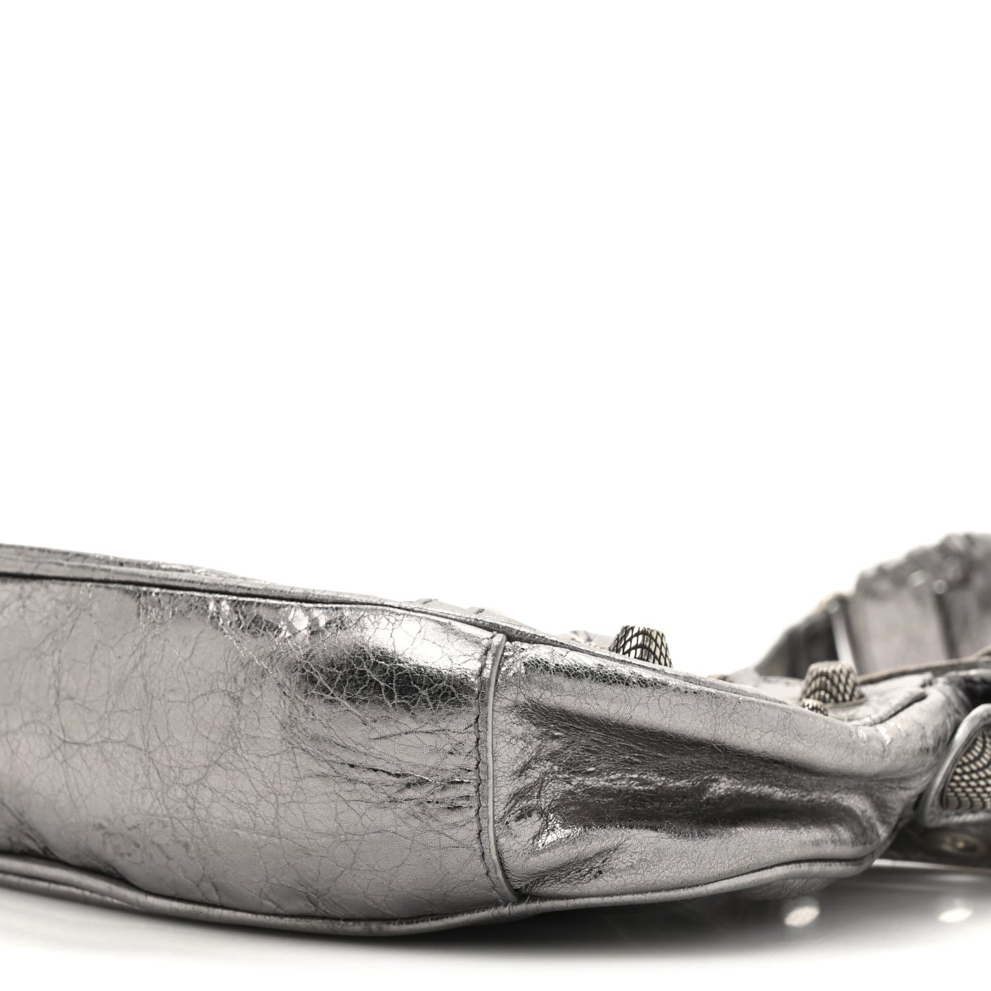 Metallic Agneau Arena Le Cagole Shoulder Bag XS Silver