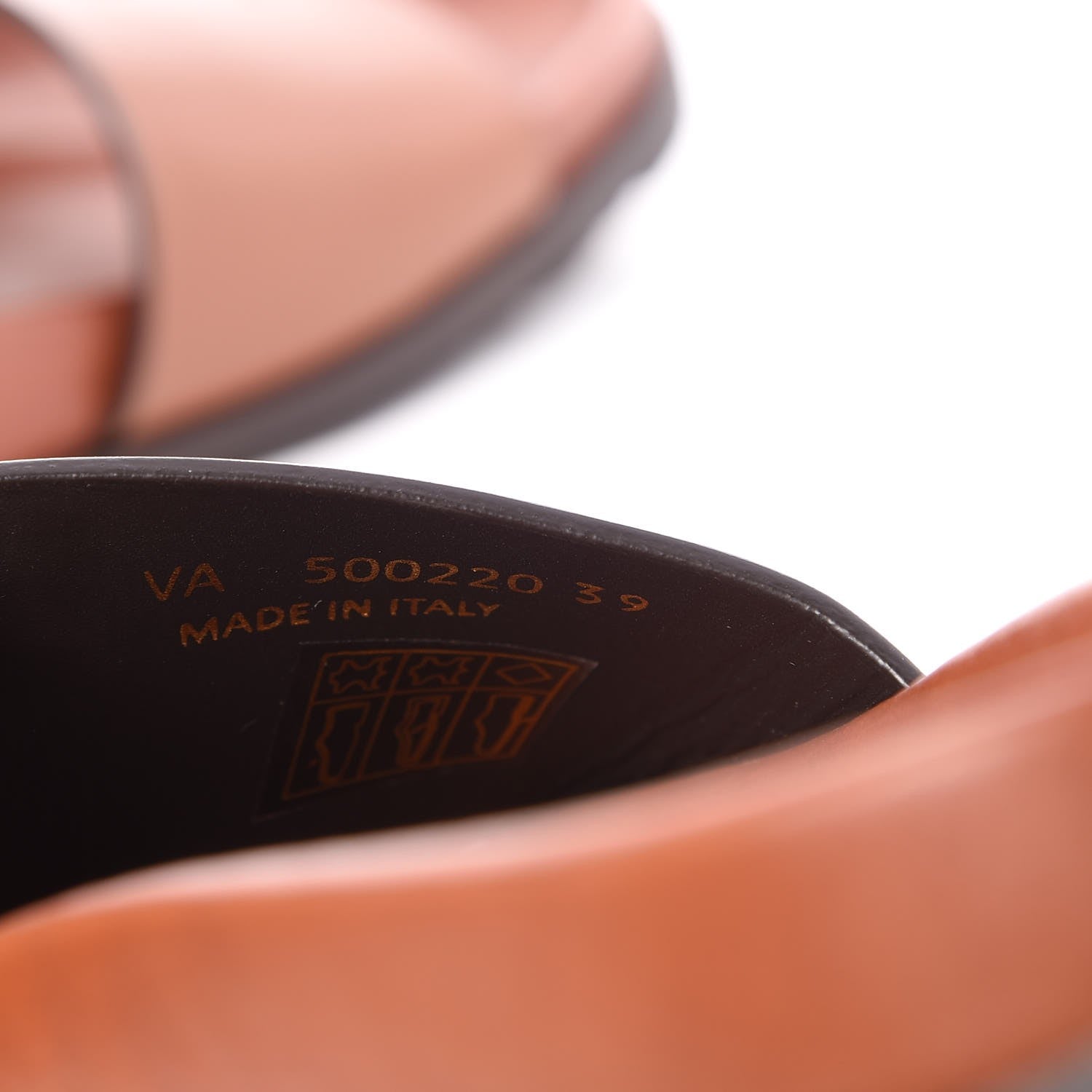 Saint Laurent Calfskin Monogram Jimmy Joan Slide Sandals 39 Whiskey 8 of 9