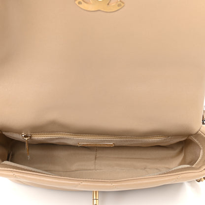 Chanel Lambskin Quilted Medium Chanel 19 Flap Dark Beige 4 of 10