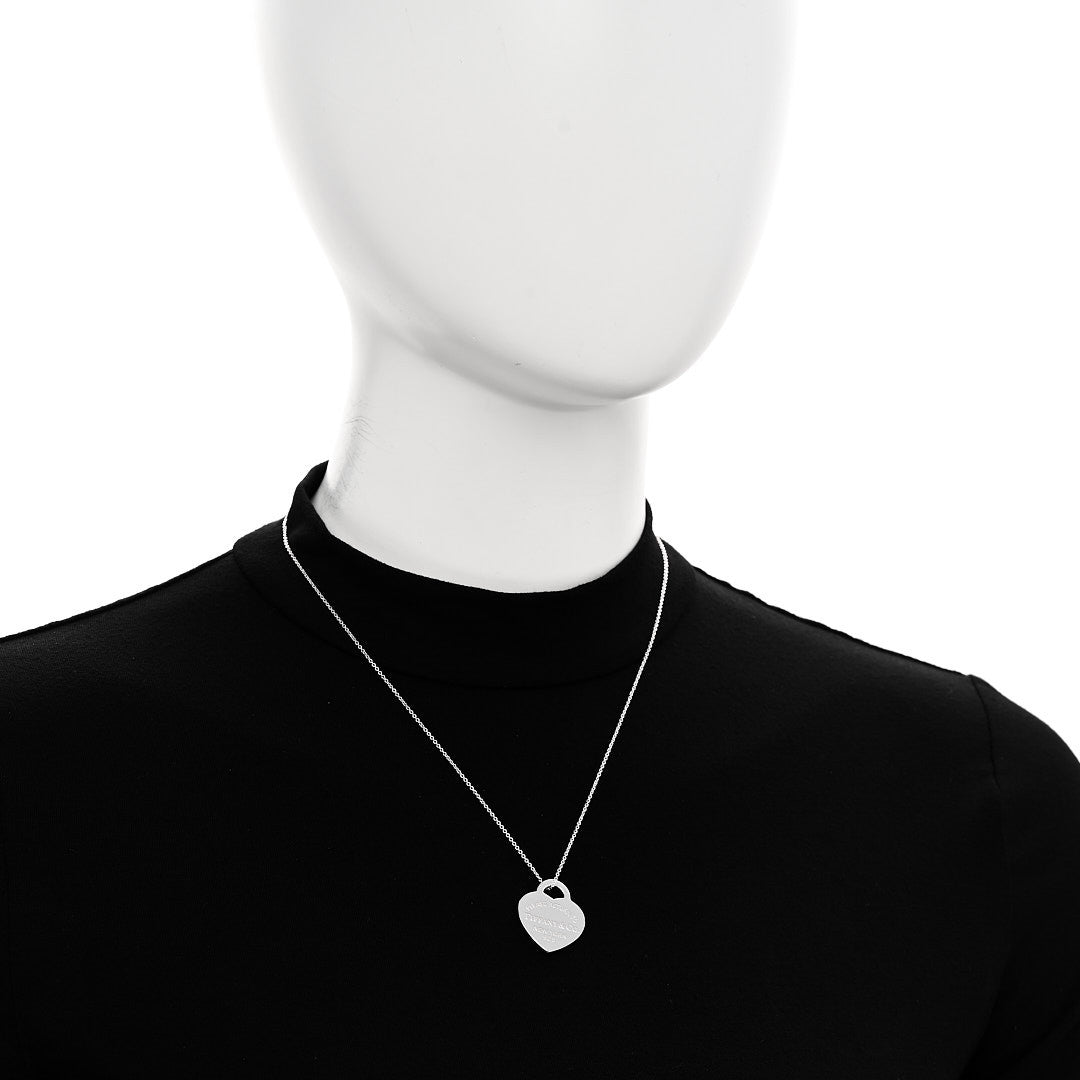 Tiffany Sterling Silver Return to Tiffany Heart Pendant Necklace 2 of 5