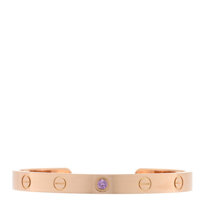 Cartier 18K Pink Gold Pink Sapphire LOVE Cuff Bracelet 16 1 of 3