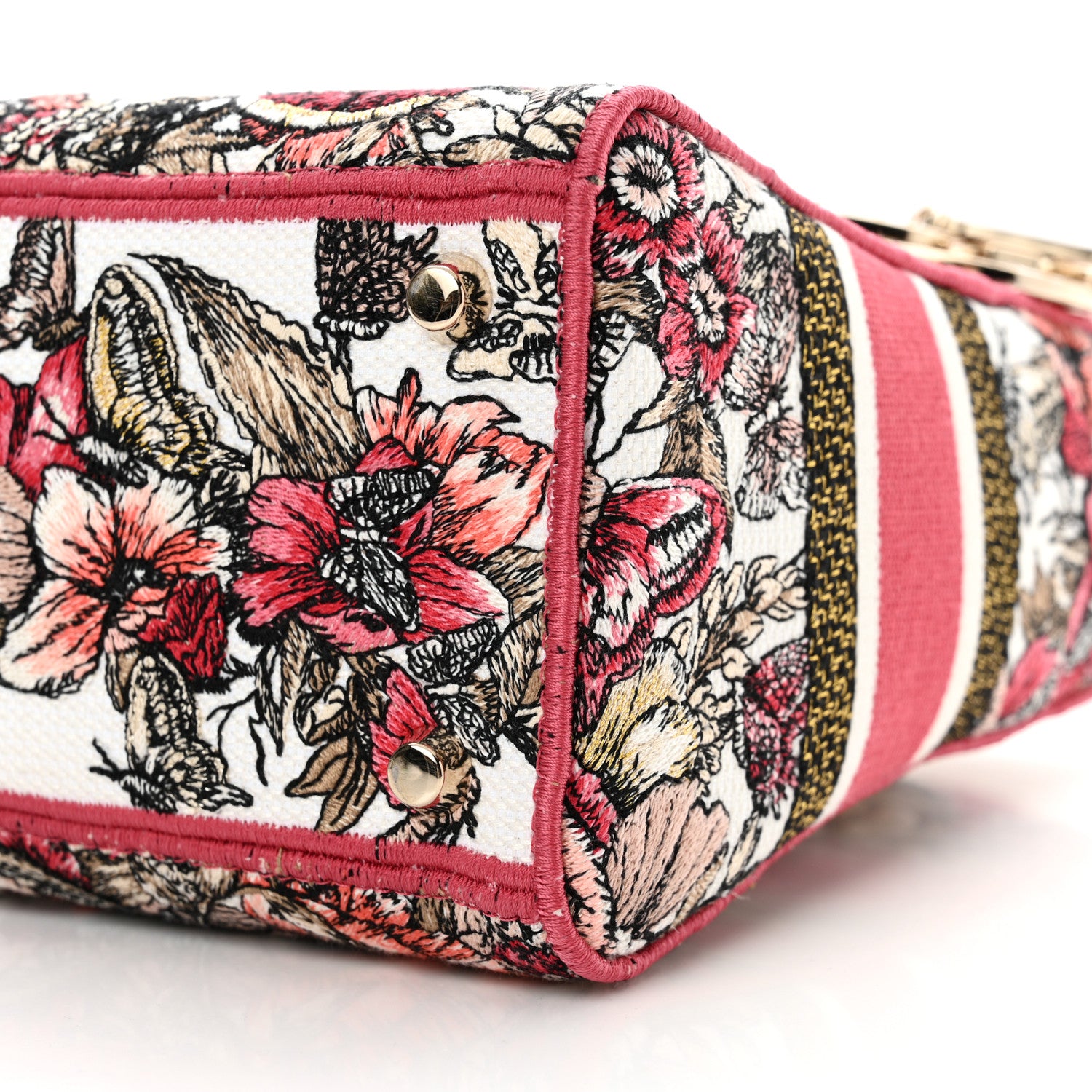 Christian Dior Canvas Embroidered Butterfly Print Medium Lady D-Lite Multicolor 10 of 11