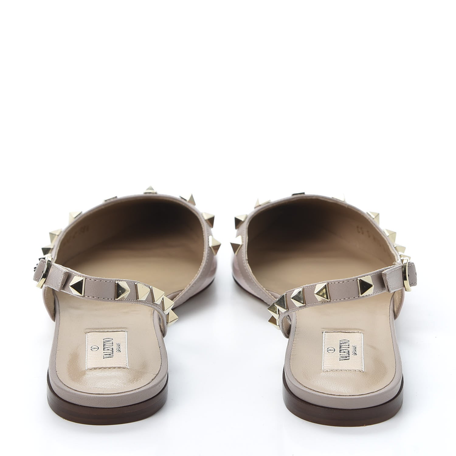 Valentino Garavani Patent Rockstud Slingback Flats 38.5 Poudre 6 of 10