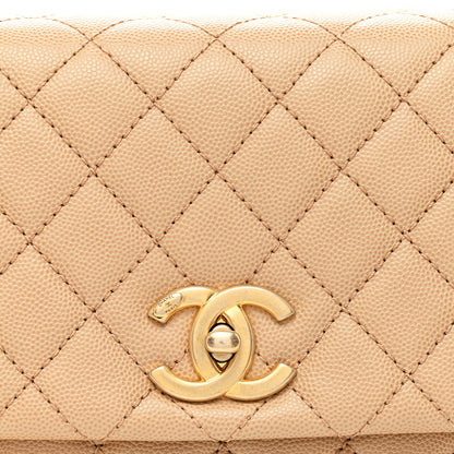 Chanel Caviar Quilted Medium Coco Handle Flap Beige 9 of 11