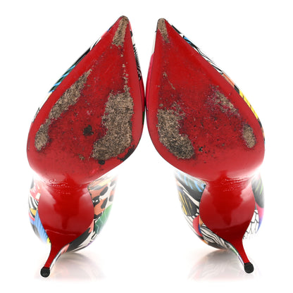 Christian Louboutin Patent Sapeur Hot Chick 100 Pumps 35.5 Multicolor 6 of 10