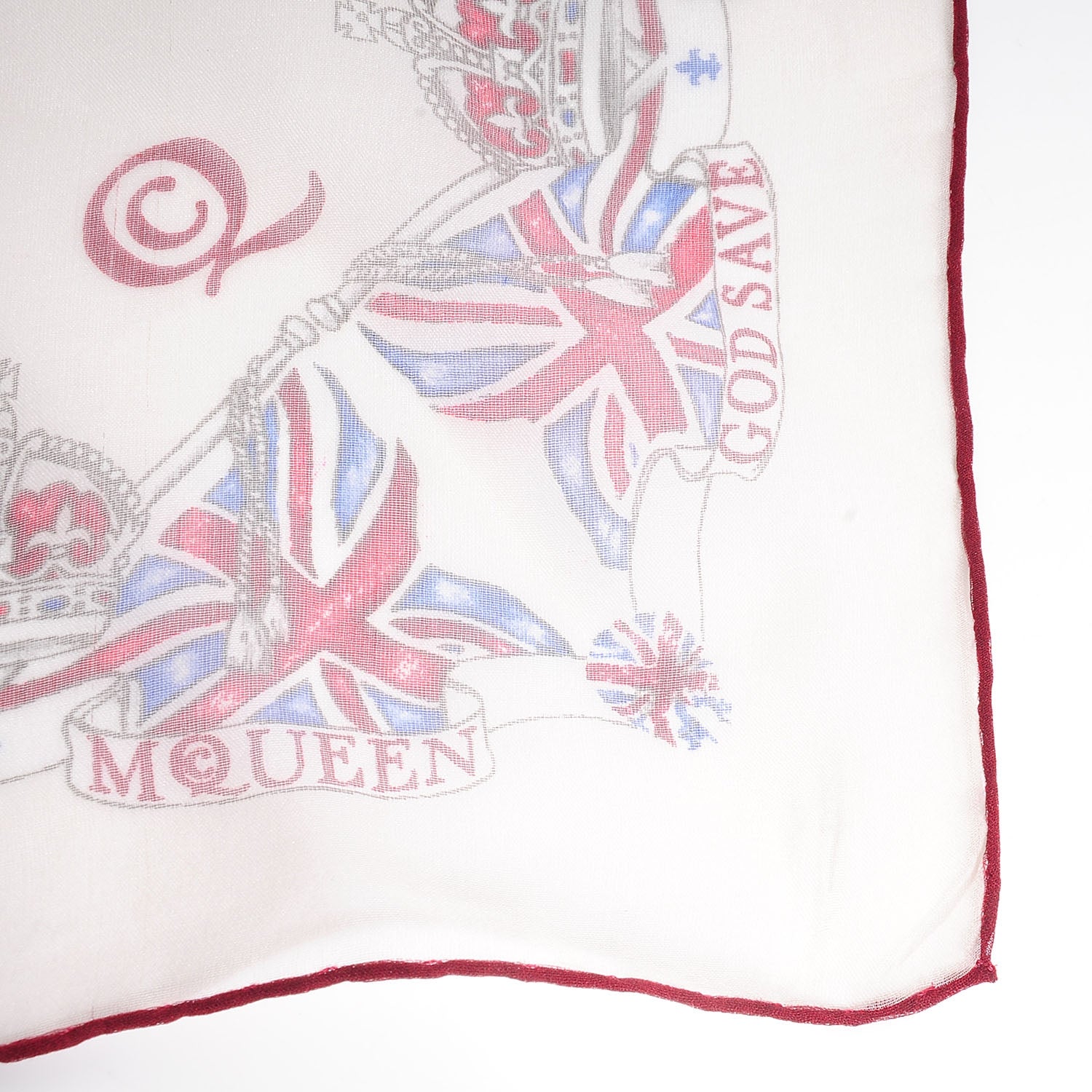 Alexander McQueen Silk Chiffon Britannia Skull Scarf 86333