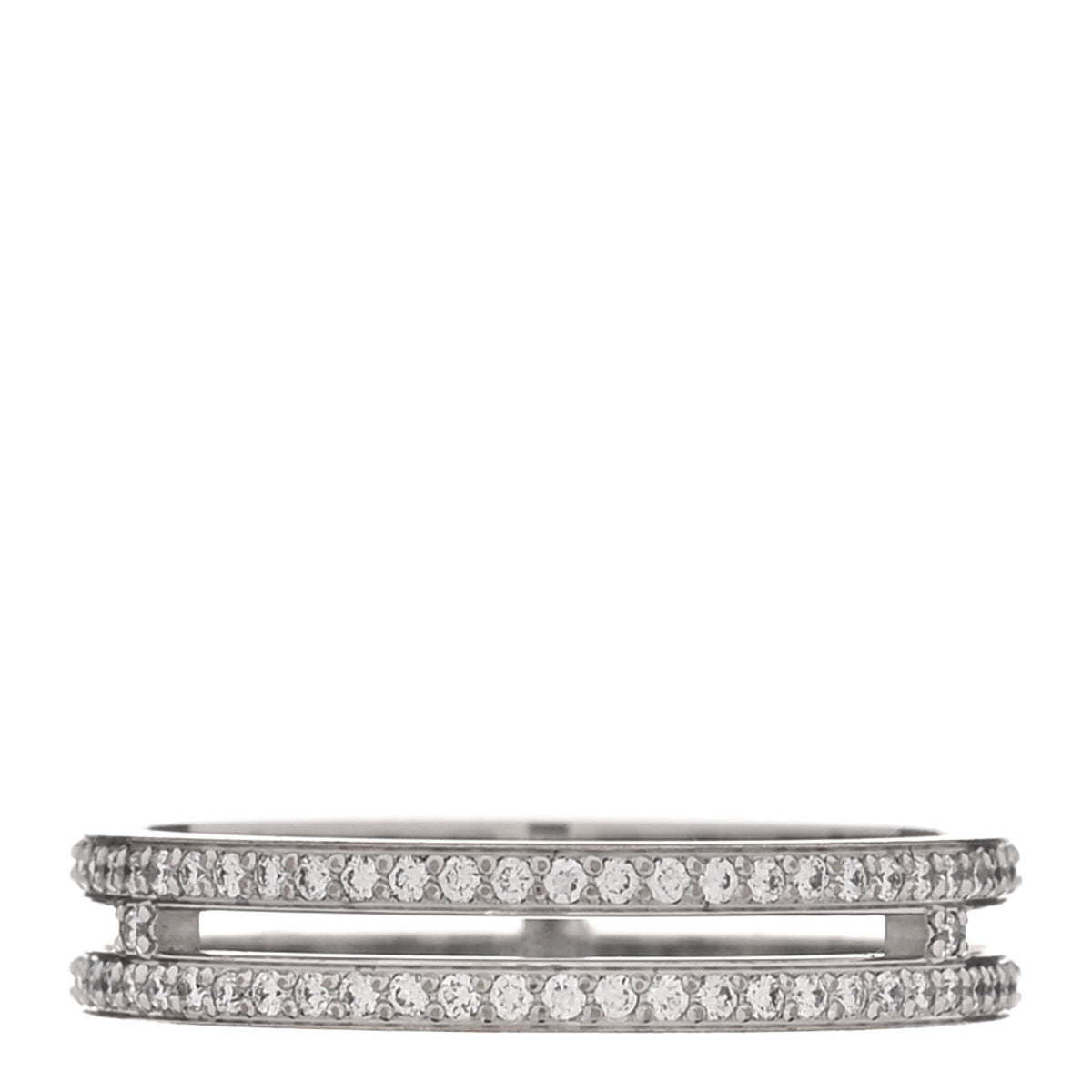 Hermes 18K White Gold Diamond Ariane Wedding Band Ring 51 5.75 3 of 5