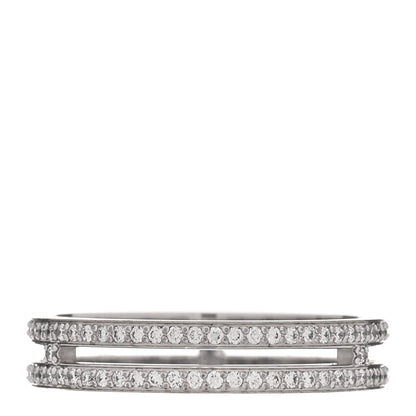 Hermes 18K White Gold Diamond Ariane Wedding Band Ring 51 5.75 3 of 5